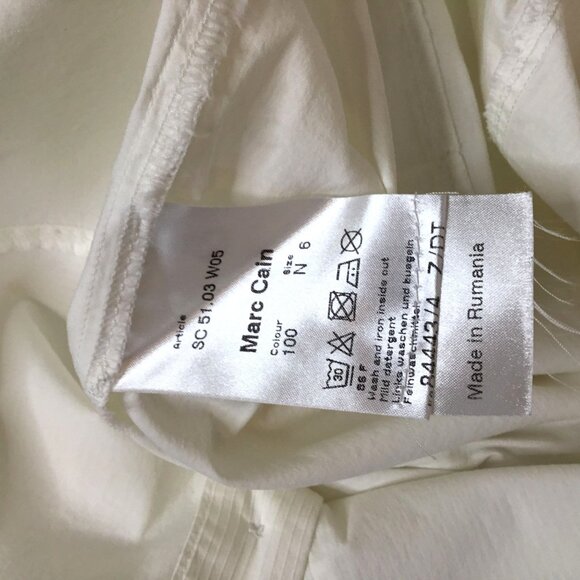 MARC CAIN Women White Sculptural Tunic Shirt Dress Jacket Tailored Minimalist M - Picture 11 of 13